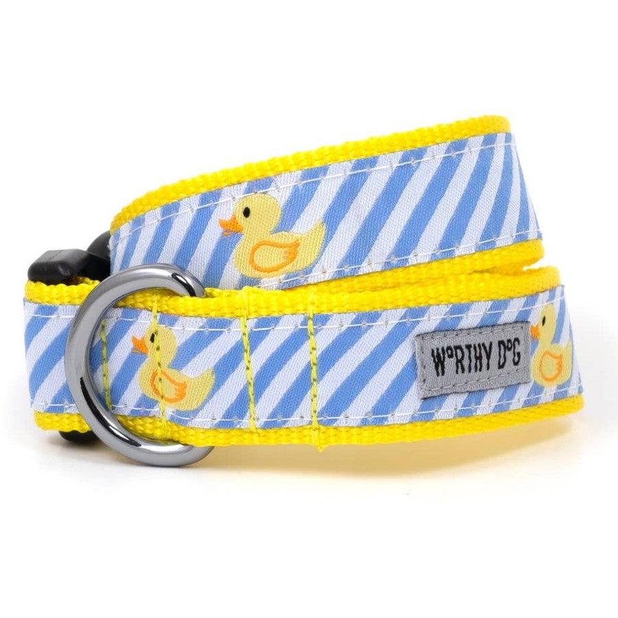 The Worthy Dog - Lt. Blue Stripe Rubber Duck Collar-Large-Light Blue-[option4]-[option5]-[option6]-Shop-Womens-Boutique-Store