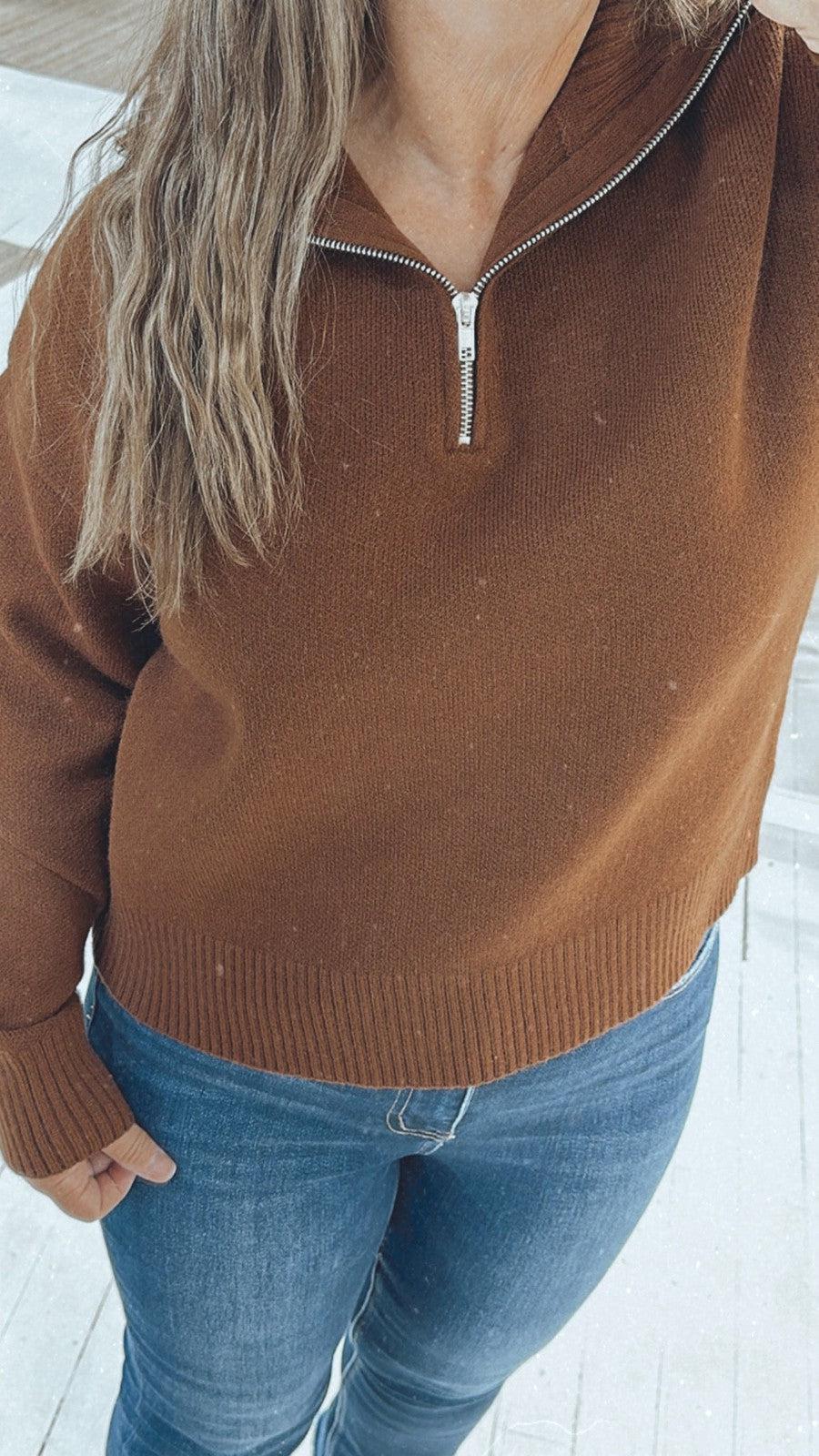 Sweet Sweater Pullover in Chestnut-Tops Long Sleeve-[option4]-[option5]-[option6]-Shop-Womens-Boutique-Store