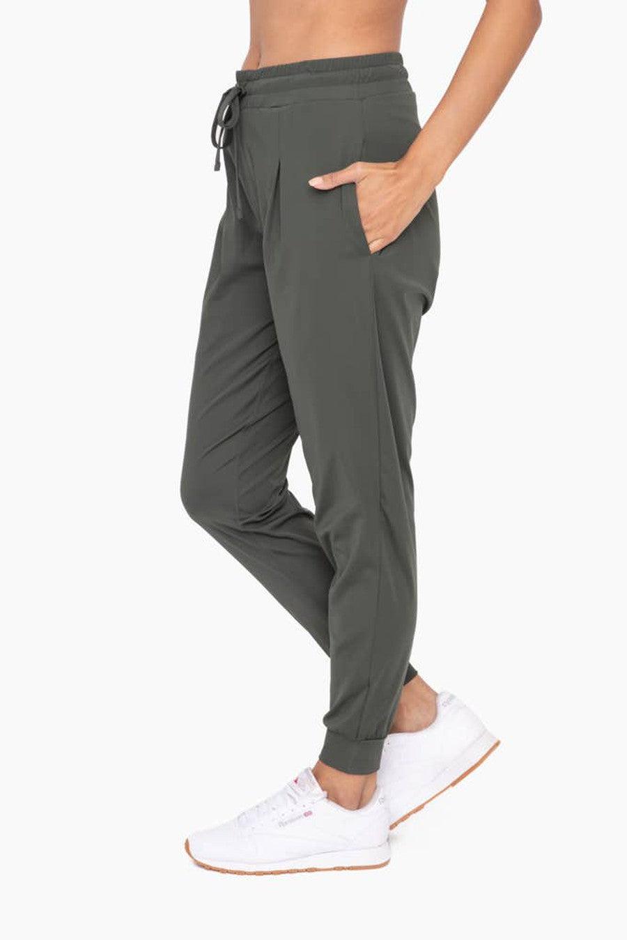 Core Pleated Front Joggers in Pine-Bottoms-[option4]-[option5]-[option6]-Shop-Womens-Boutique-Store