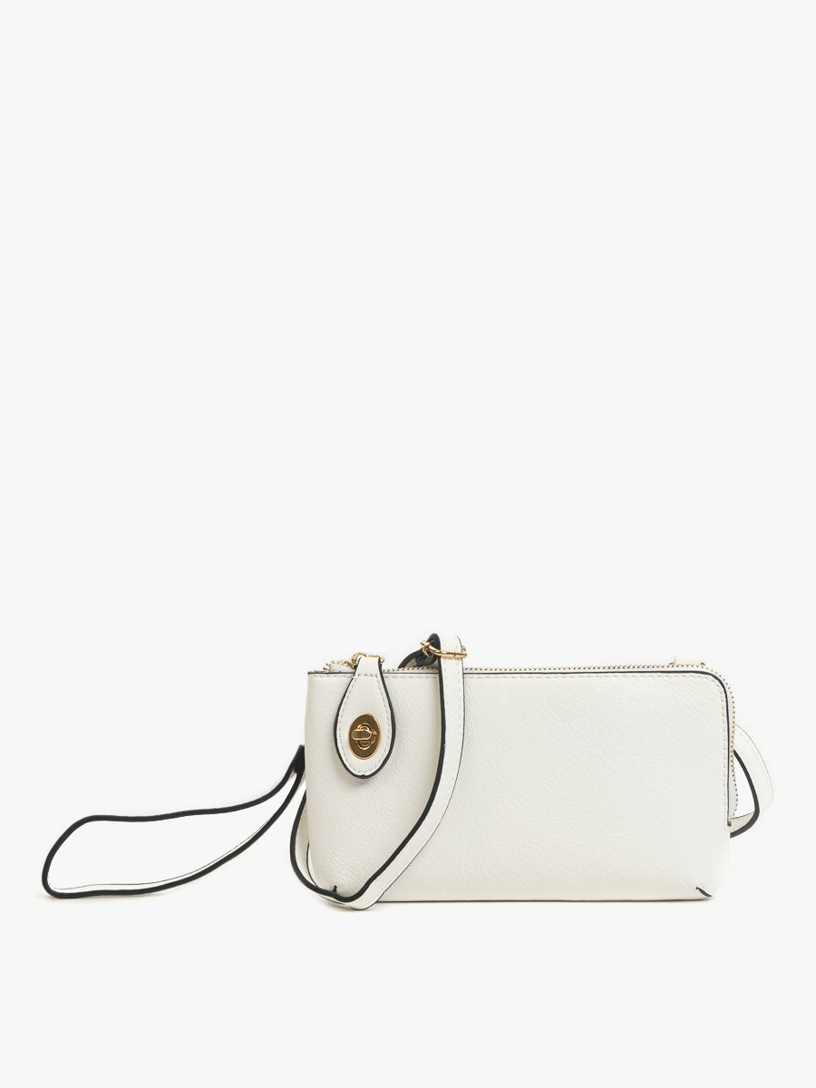 Kendall Crossbody/Wristlet w/ Twist Lock Closure-Accessories-White-[option4]-[option5]-[option6]-Shop-Womens-Boutique-Store