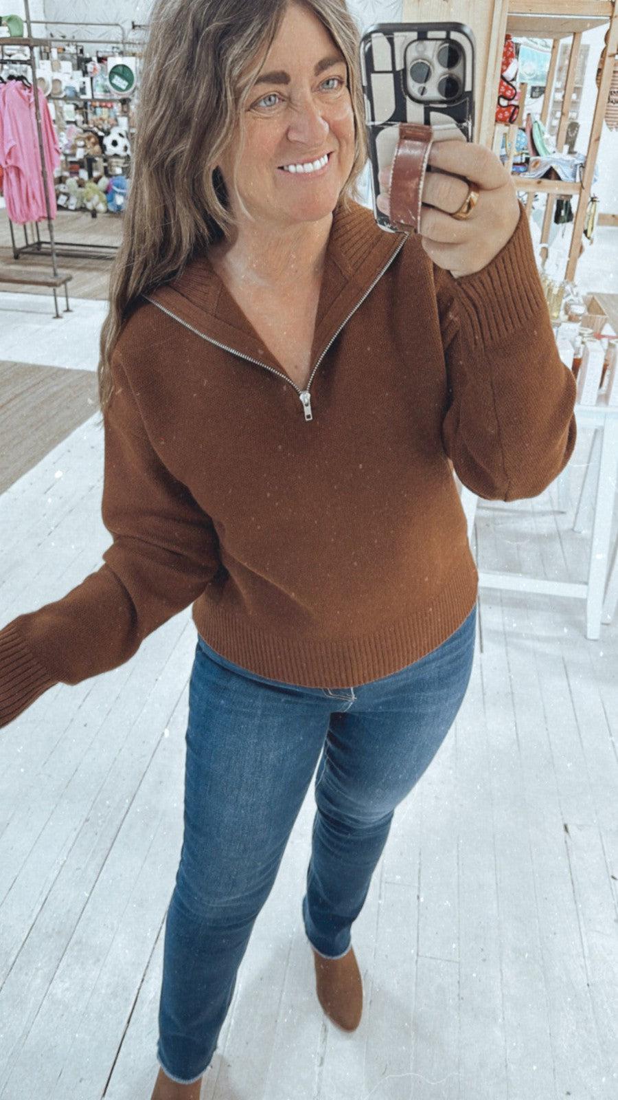 Sweet Sweater Pullover in Chestnut-Tops Long Sleeve-[option4]-[option5]-[option6]-Shop-Womens-Boutique-Store