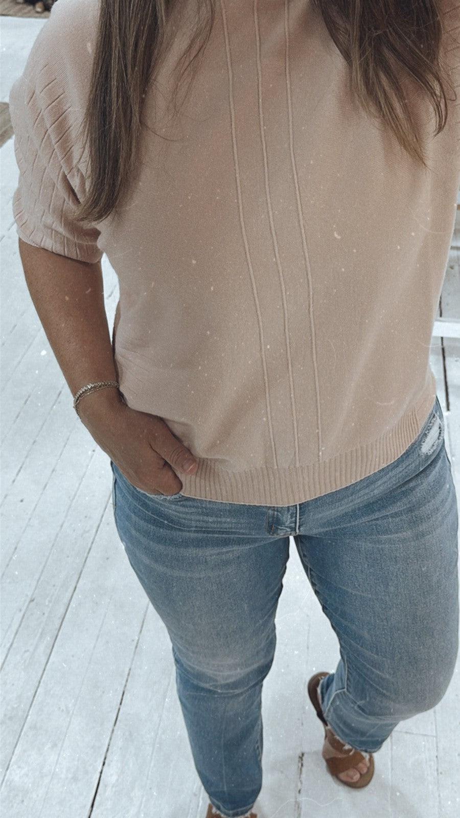 Softly Textured Sweater-Tops Short Sleeve-[option4]-[option5]-[option6]-Shop-Womens-Boutique-Store