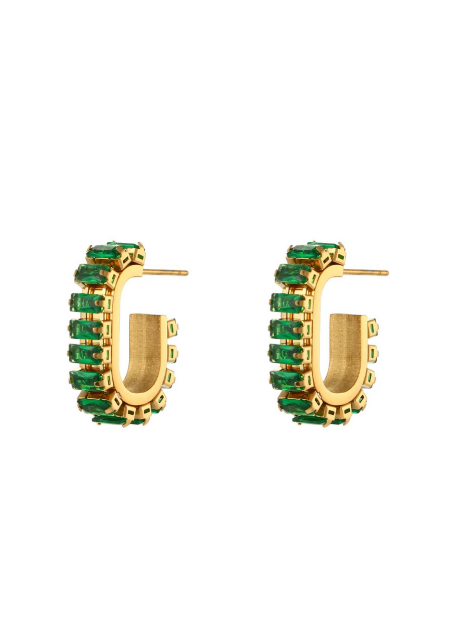 Baguette Earring in Emerald-Accessories-[option4]-[option5]-[option6]-Shop-Womens-Boutique-Store
