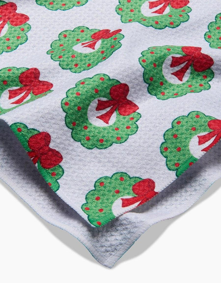 Wreath Wishes Tea Towel-Kitchen-[option4]-[option5]-[option6]-Shop-Womens-Boutique-Store