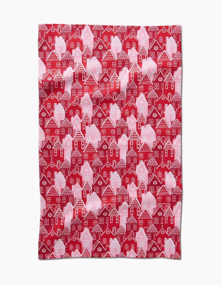 Christmas Houses Tea Towel-Kitchen-[option4]-[option5]-[option6]-Shop-Womens-Boutique-Store