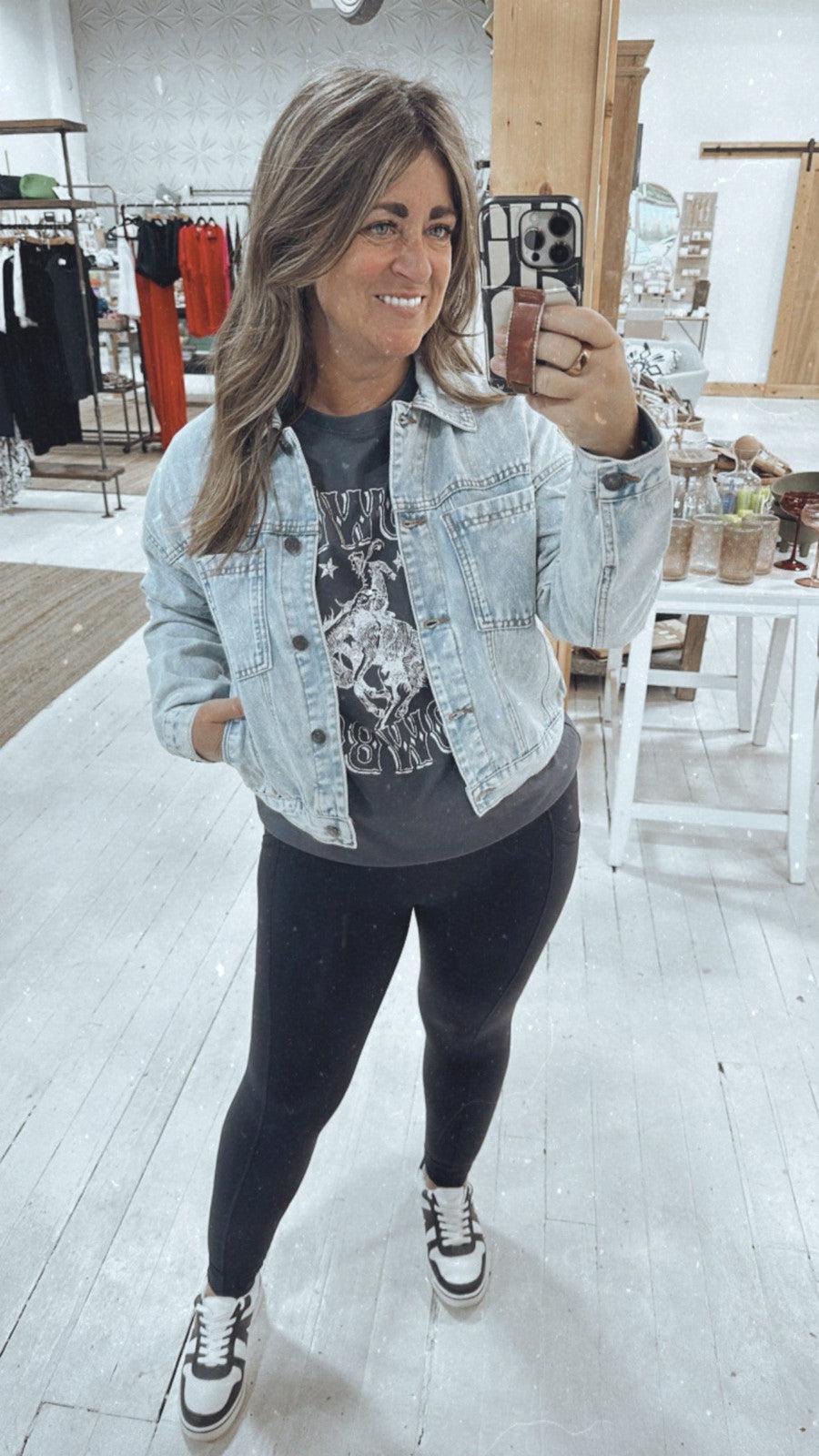 Relaxed Trucker Denim Jacket-Outerwear-[option4]-[option5]-[option6]-Shop-Womens-Boutique-Store