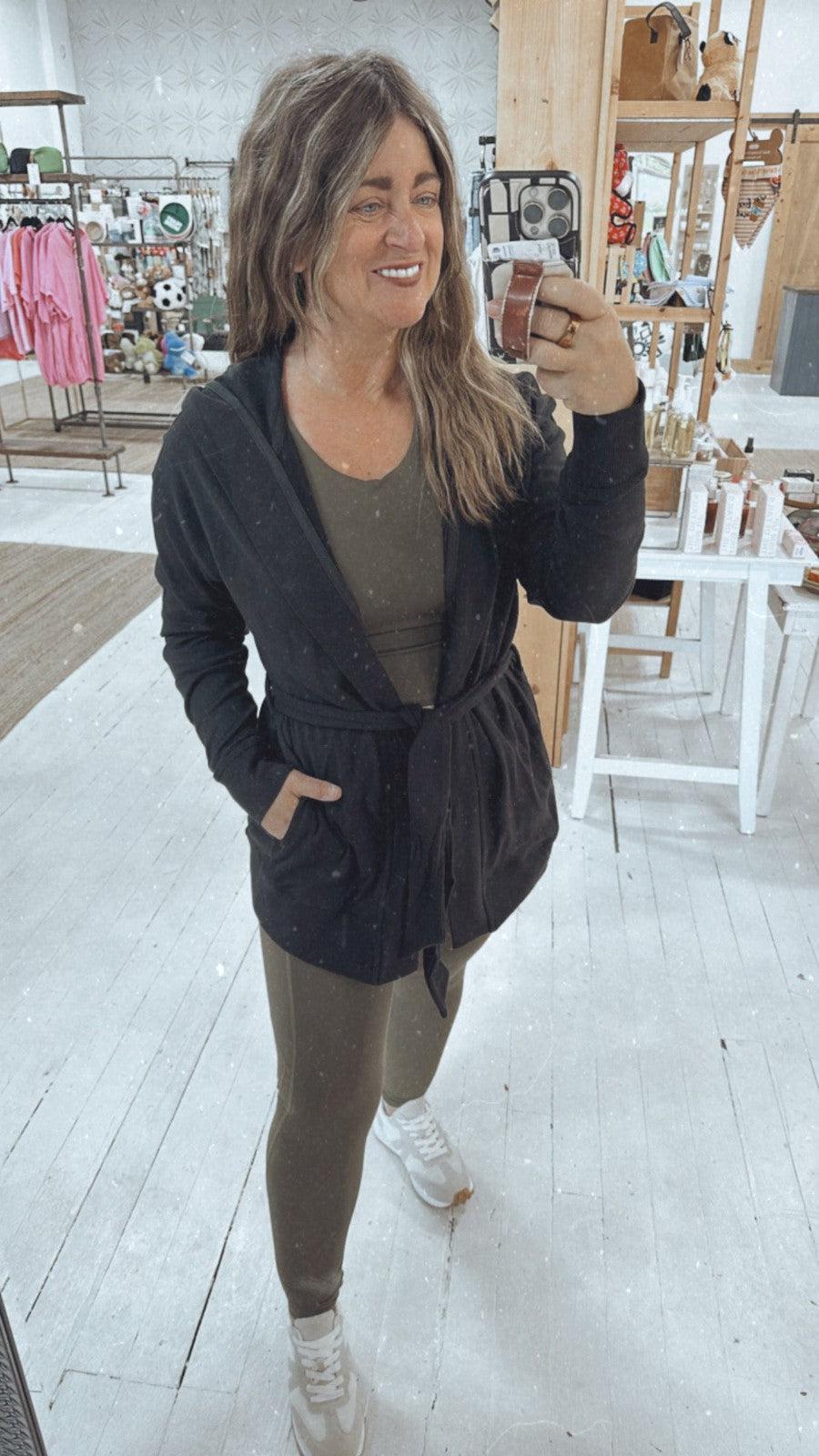 Organic Wrap Cardigan in Black-Tops Long Sleeve-[option4]-[option5]-[option6]-Shop-Womens-Boutique-Store