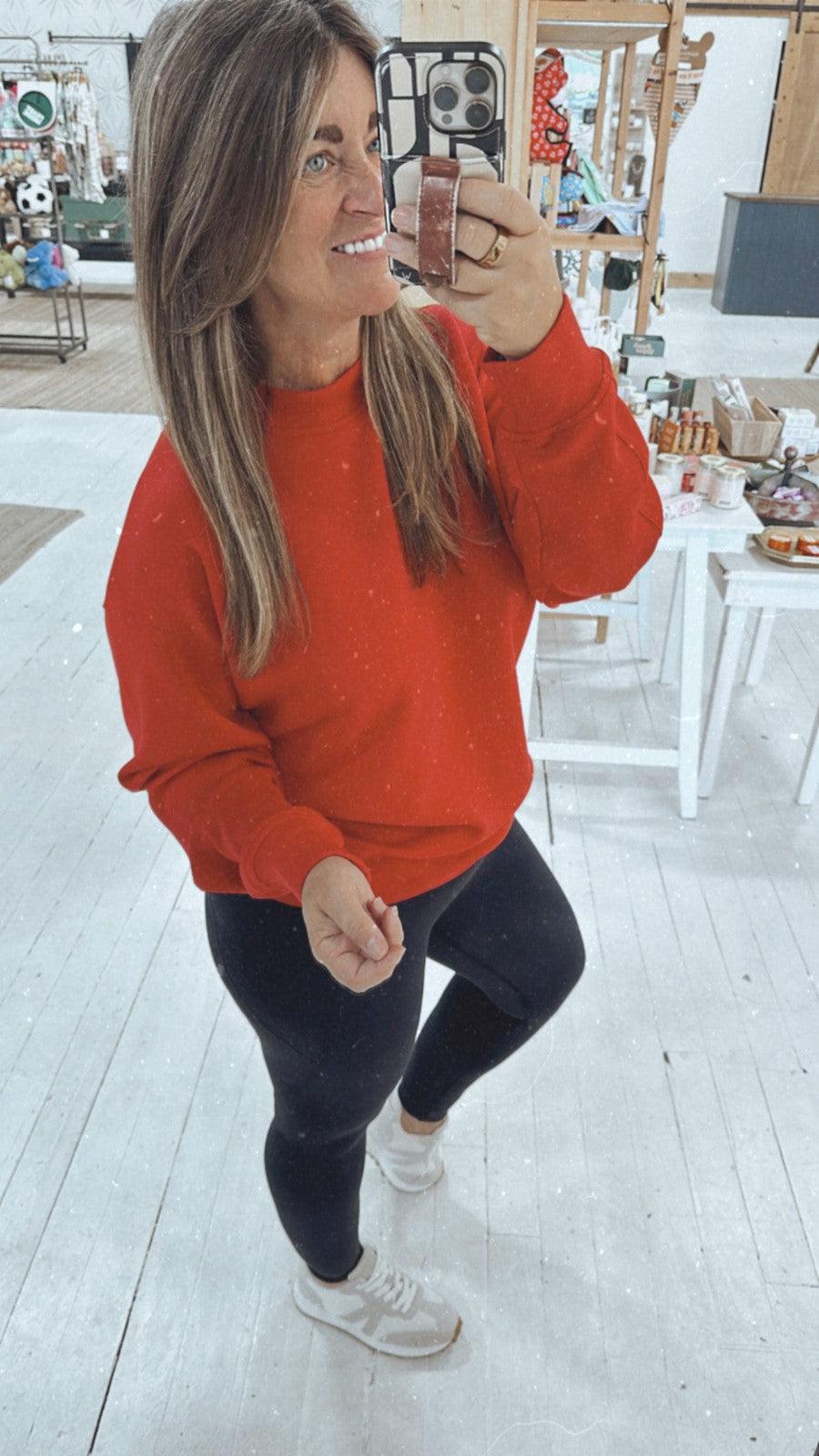 Take A Dive Pullover in Red-Tops Long Sleeve-[option4]-[option5]-[option6]-Shop-Womens-Boutique-Store