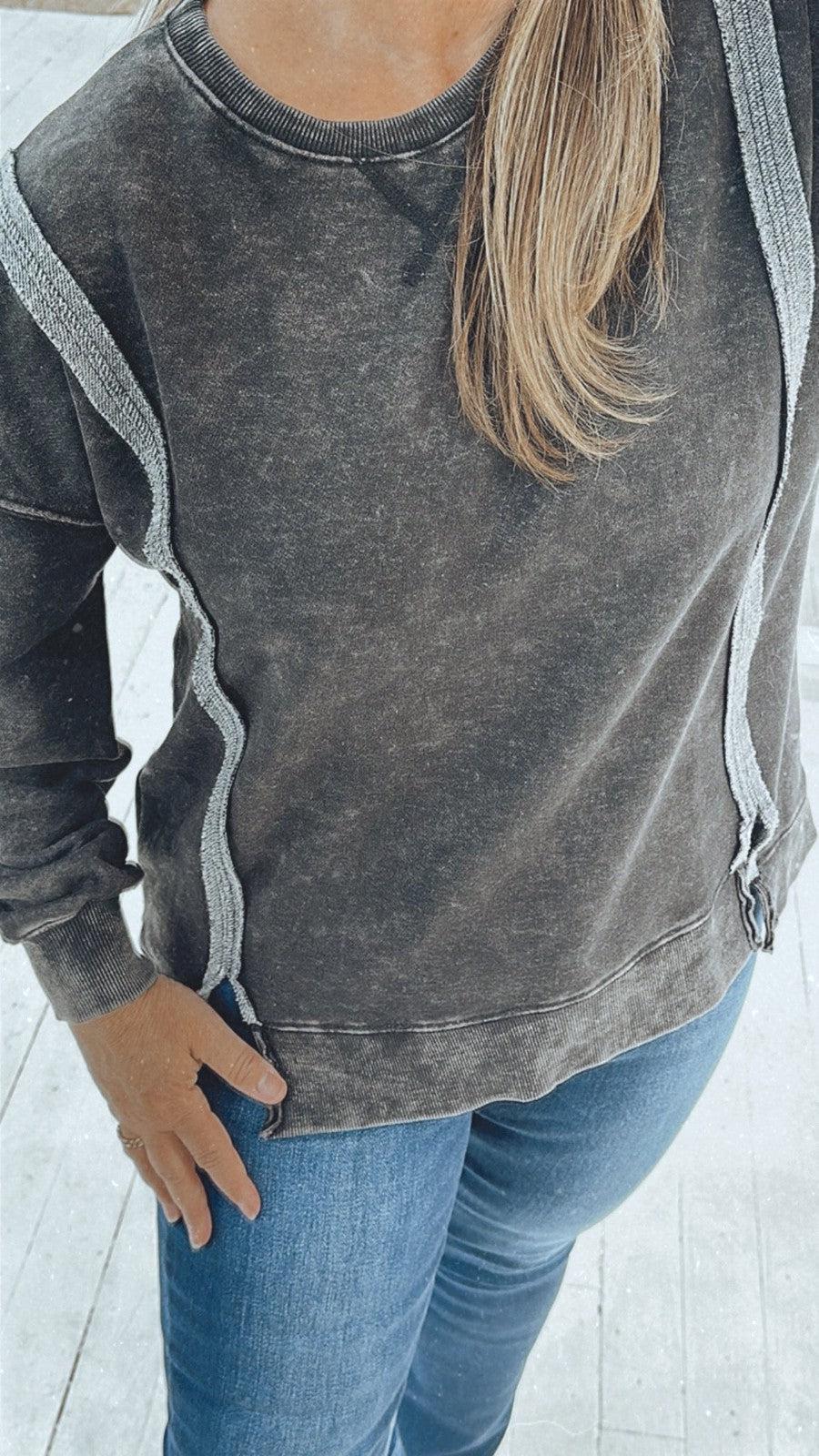 On the Edge Pullover Top-Tops Long Sleeve-[option4]-[option5]-[option6]-Shop-Womens-Boutique-Store