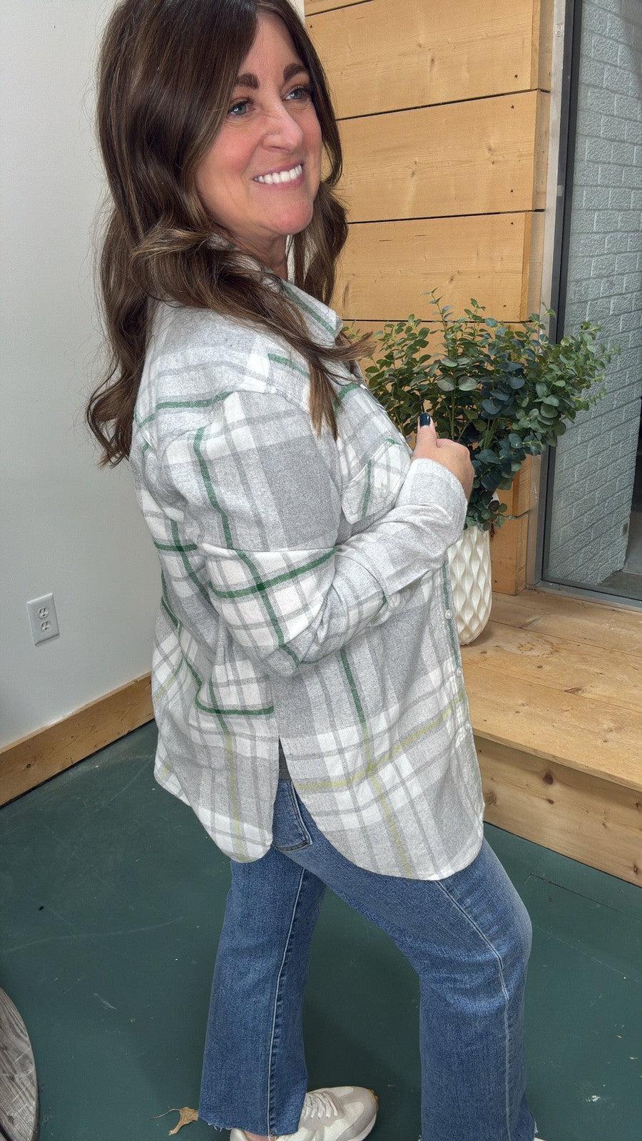 Almost Neutral Flannel-Tops Long Sleeve-[option4]-[option5]-[option6]-Shop-Womens-Boutique-Store