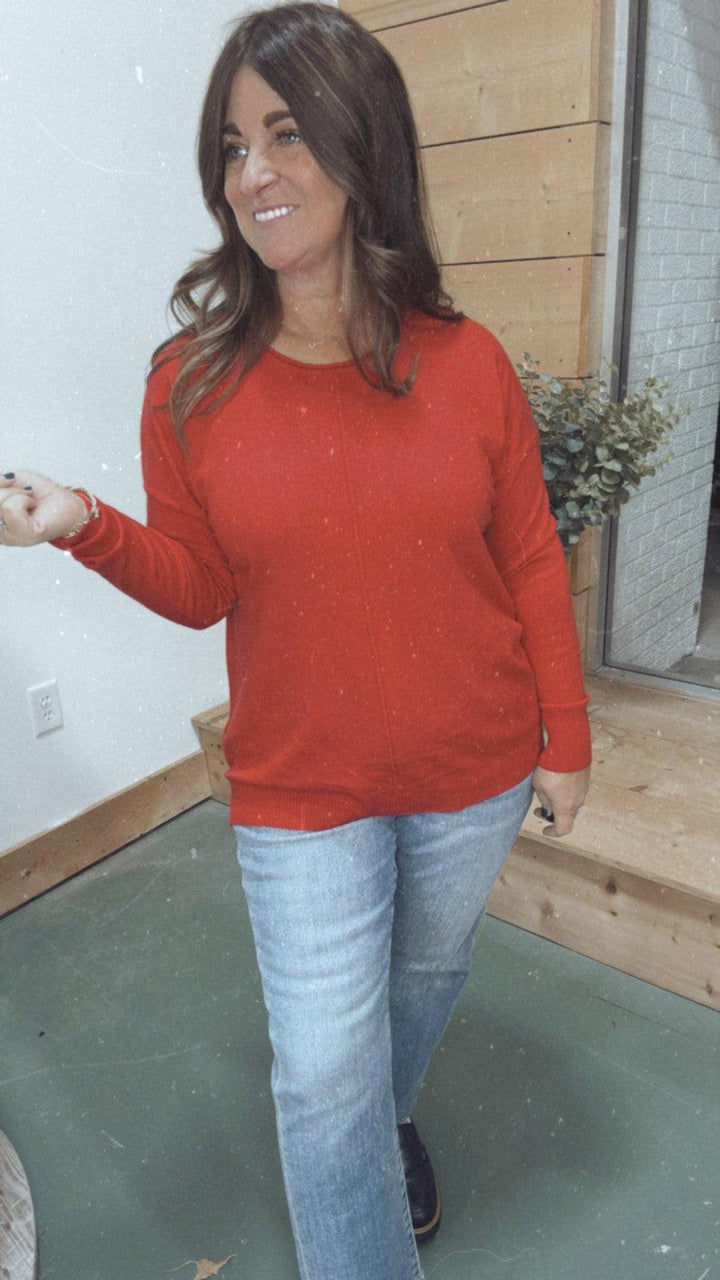 The One Sweater in Red-Tops Long Sleeve-[option4]-[option5]-[option6]-Shop-Womens-Boutique-Store