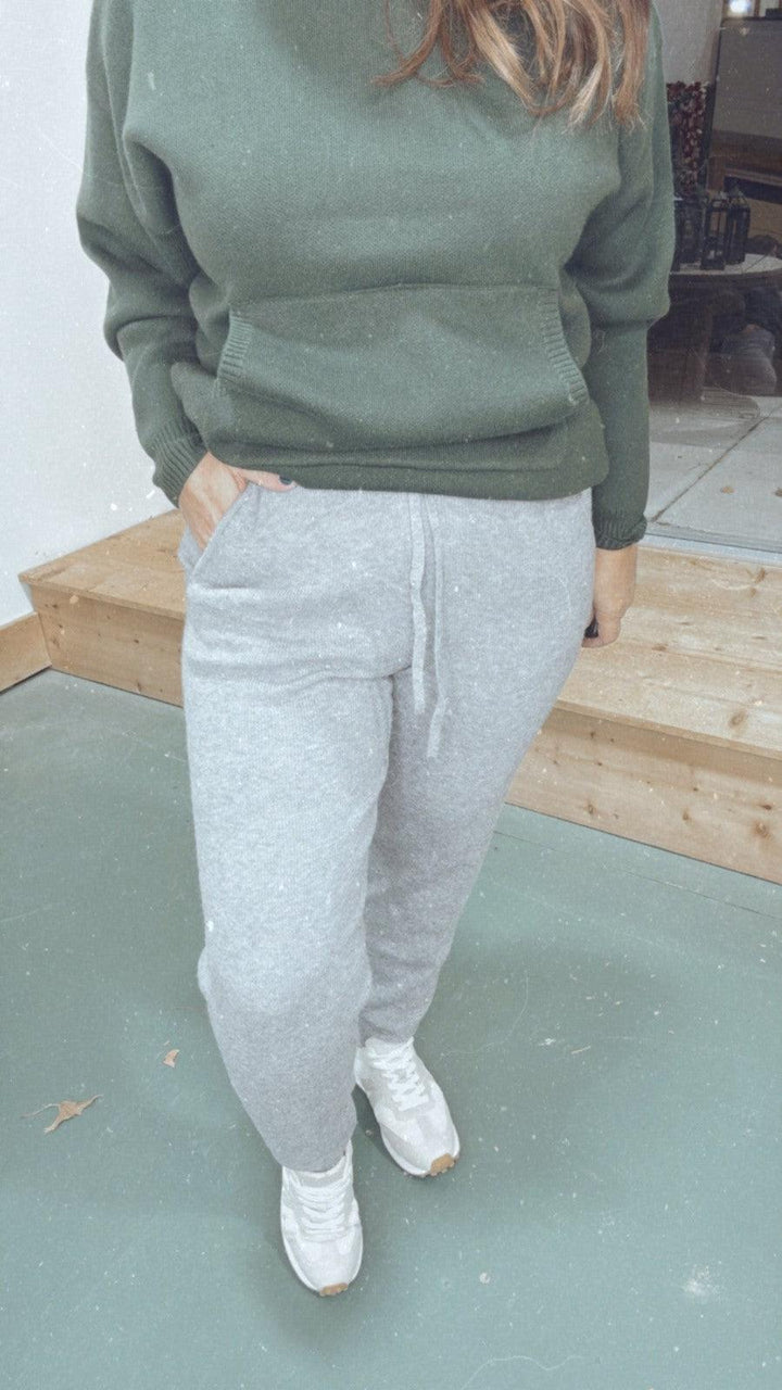 Almost Cashmere Joggers in Grey-Bottoms-[option4]-[option5]-[option6]-Shop-Womens-Boutique-Store