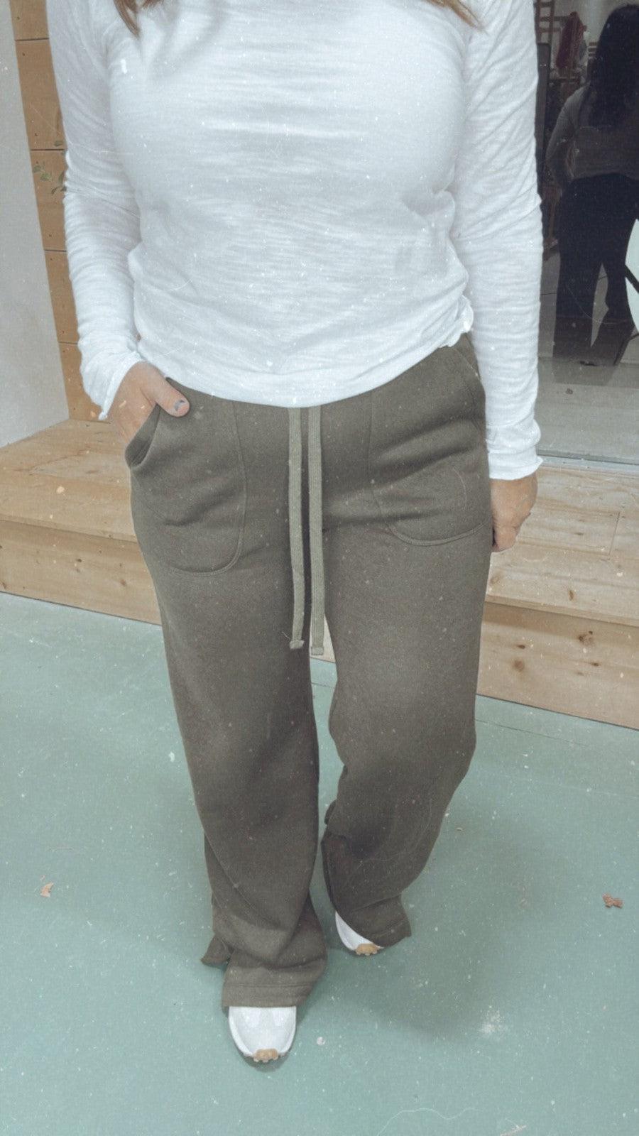 Fan Favorite Fleece Pants in Green-Bottoms-[option4]-[option5]-[option6]-Shop-Womens-Boutique-Store