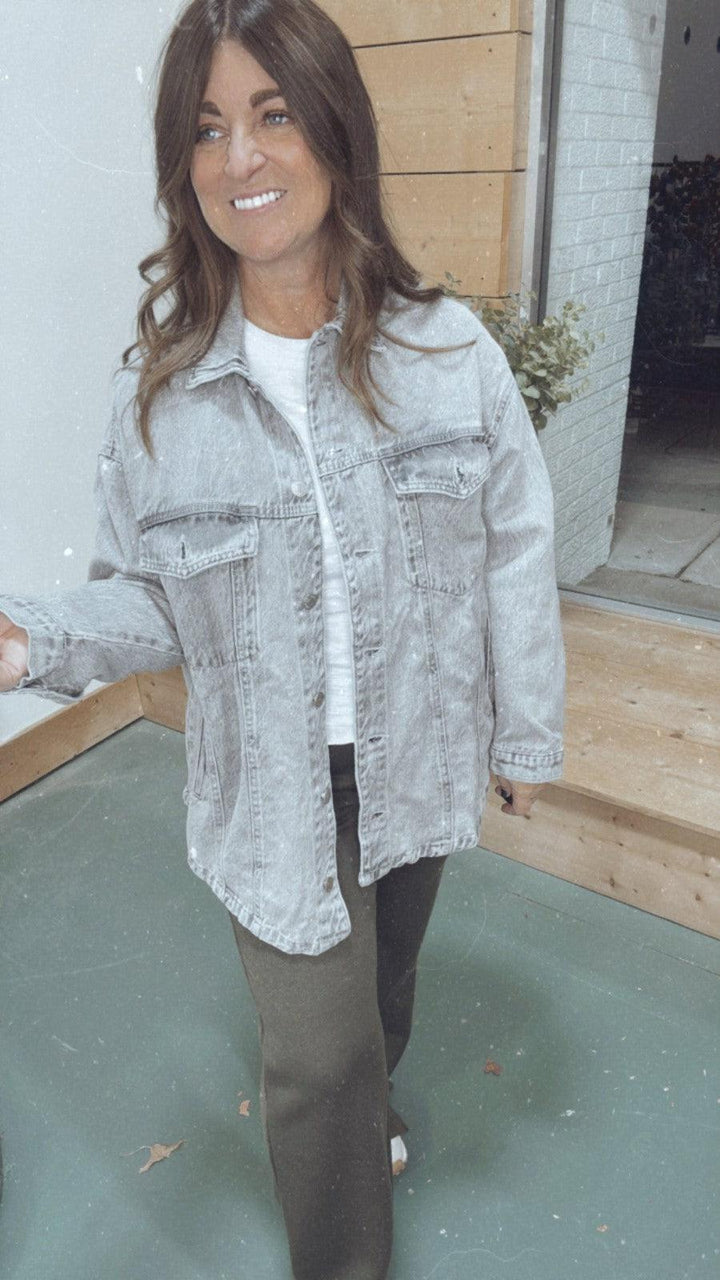 Going Grey Oversized Shirt Jacket-Outerwear-[option4]-[option5]-[option6]-Shop-Womens-Boutique-Store