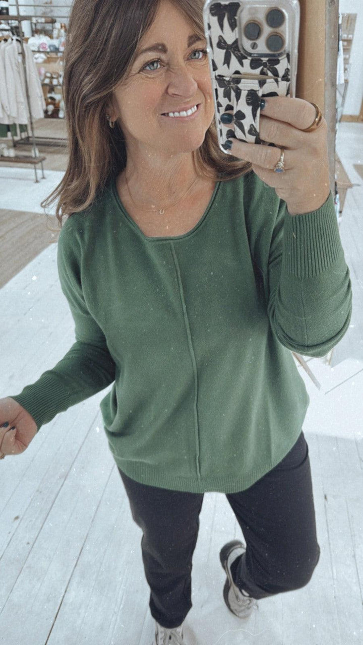 The One Sweater in Green-Tops Long Sleeve-[option4]-[option5]-[option6]-Shop-Womens-Boutique-Store