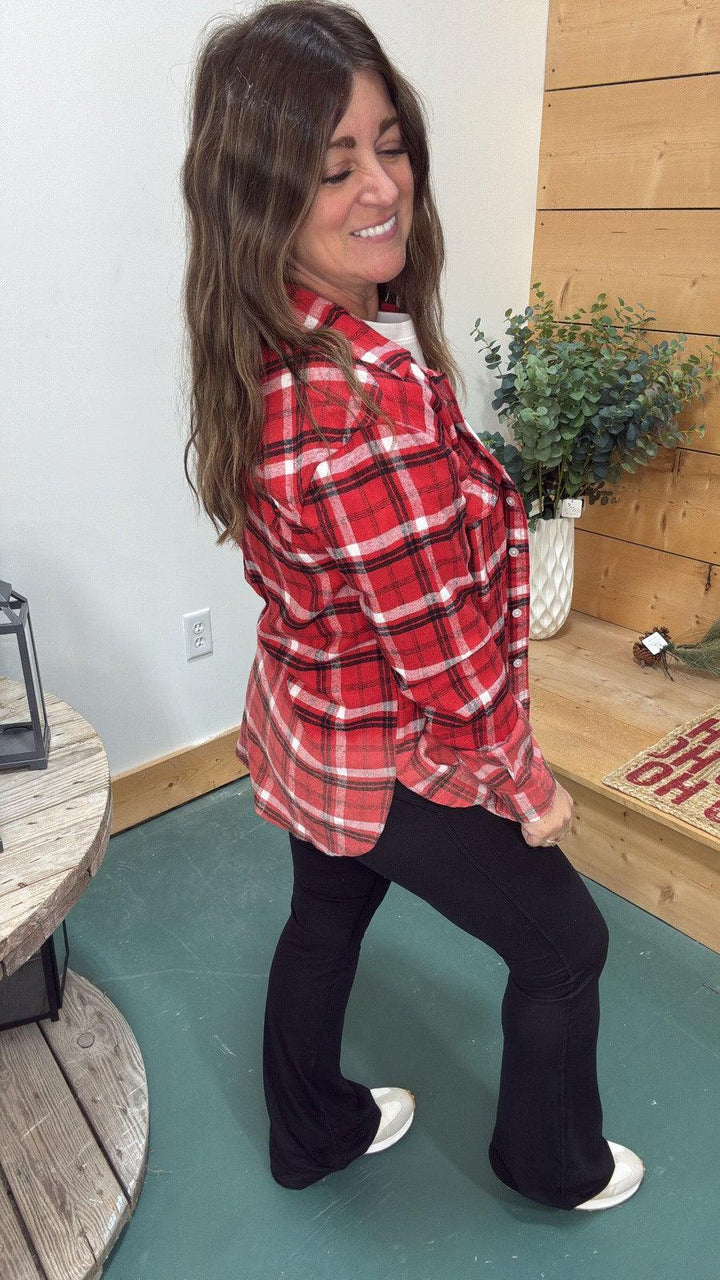 Classic Plaid Flannel-Tops Long Sleeve-[option4]-[option5]-[option6]-Shop-Womens-Boutique-Store