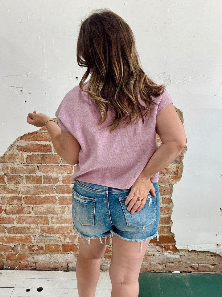 Pale Lilac Sweater-Tops Short Sleeve-[option4]-[option5]-[option6]-Shop-Womens-Boutique-Store