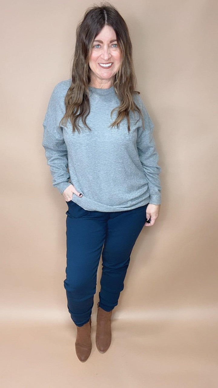 Softest Pullover Sweater in Grey-Tops Long Sleeve-[option4]-[option5]-[option6]-Shop-Womens-Boutique-Store