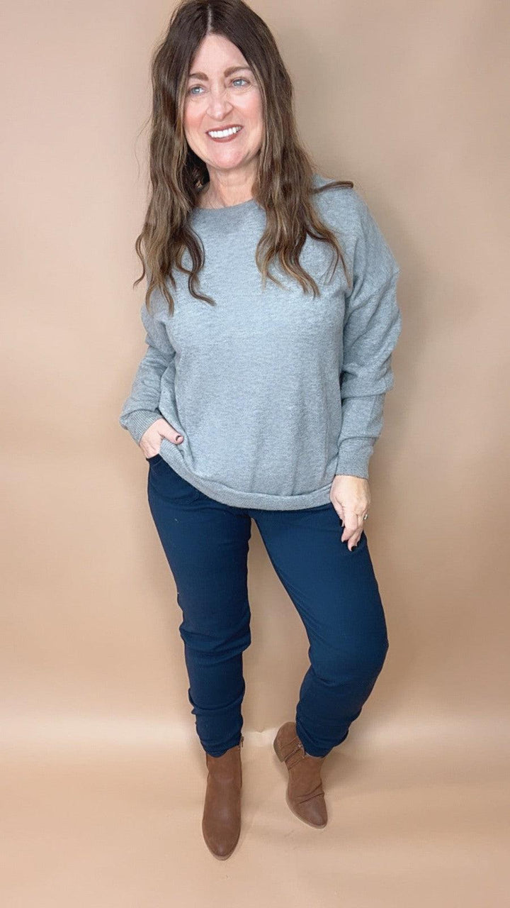 Softest Pullover Sweater in Grey-Tops Long Sleeve-[option4]-[option5]-[option6]-Shop-Womens-Boutique-Store