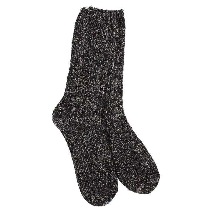 World's Softest Ragg Cable Crew Socks-Accessories-Black Confetti-[option4]-[option5]-[option6]-Shop-Womens-Boutique-Store