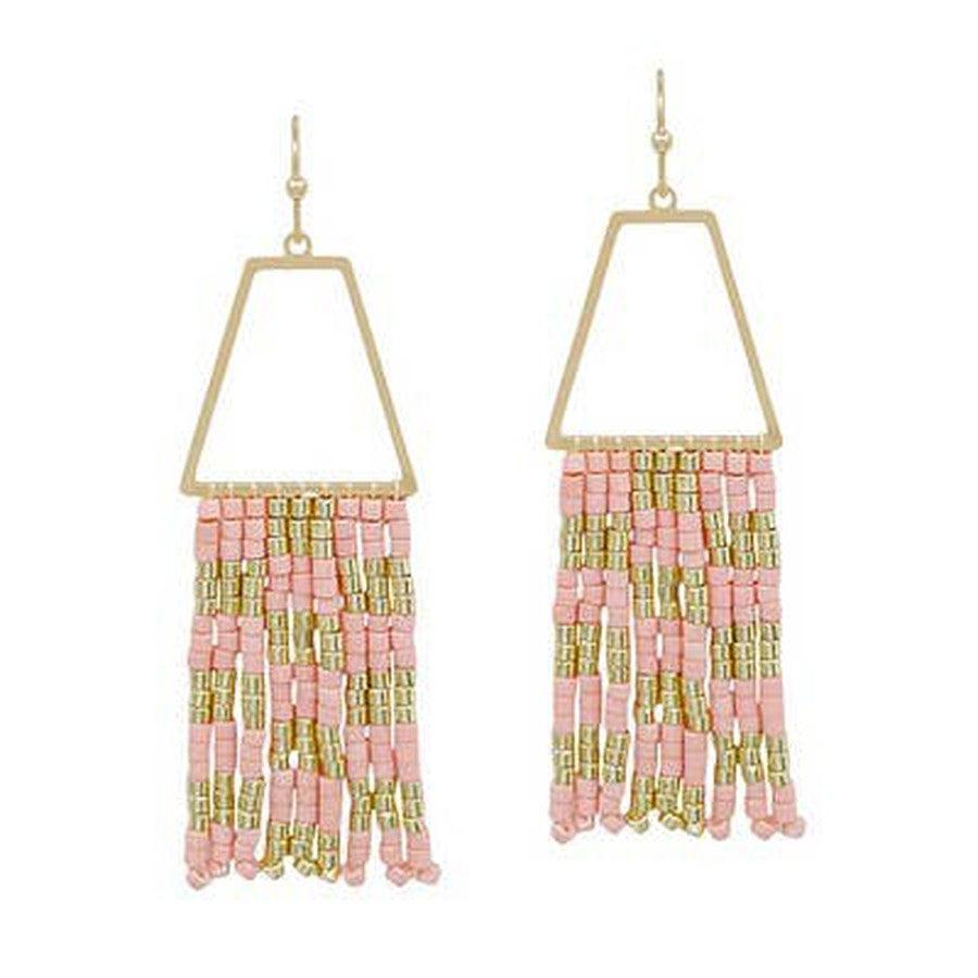 Ram Pink & Gold Dangle Earrings-Accessories-[option4]-[option5]-[option6]-Shop-Womens-Boutique-Store