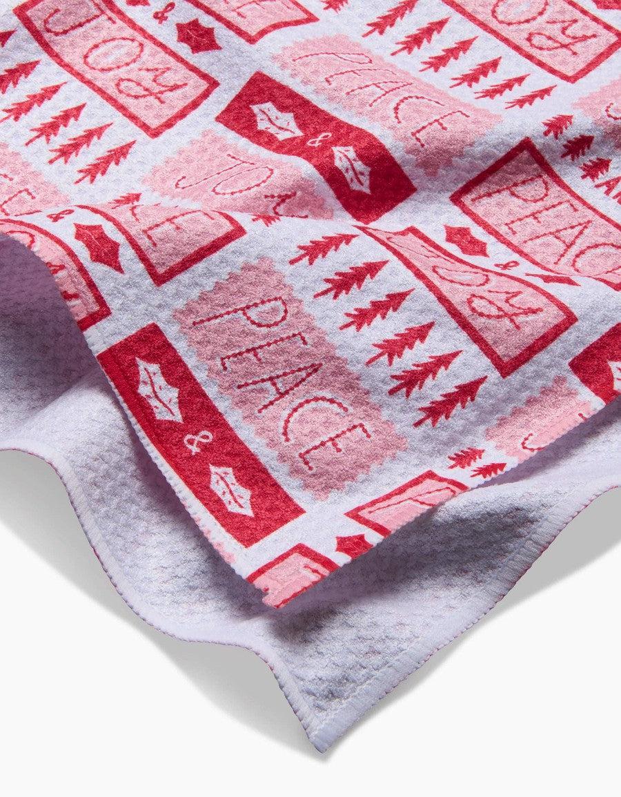 Peace Joy Stamps Tea Towel-Kitchen-[option4]-[option5]-[option6]-Shop-Womens-Boutique-Store