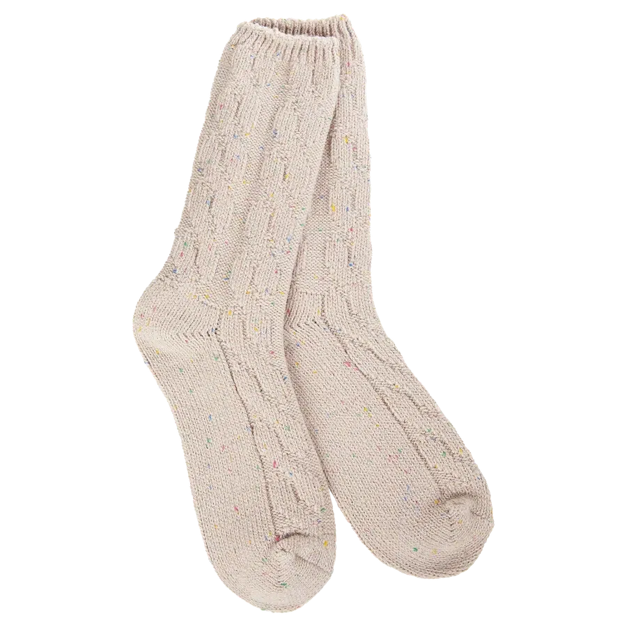 World's Softest Ragg Cable Crew Socks-Accessories-Oatmeal Confetti-[option4]-[option5]-[option6]-Shop-Womens-Boutique-Store