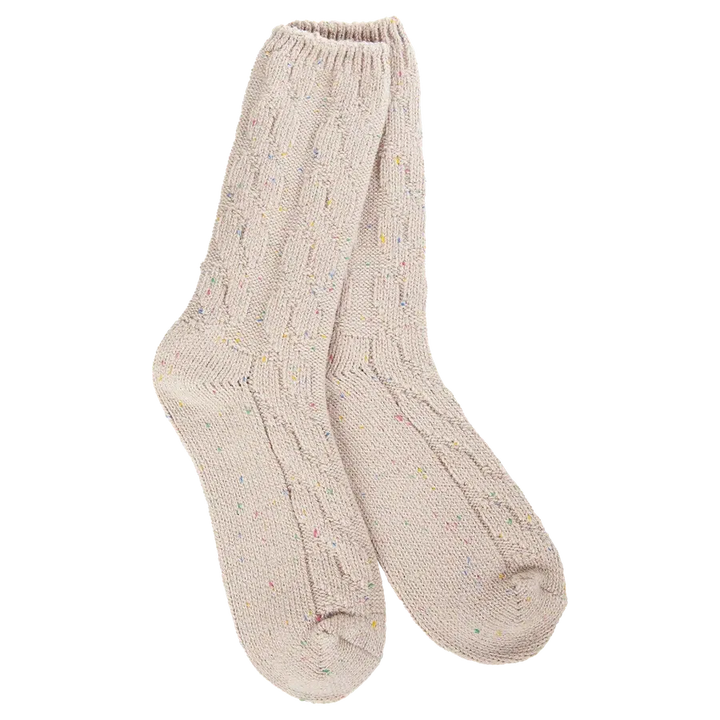 World's Softest Ragg Cable Crew Socks-Accessories-Oatmeal Confetti-[option4]-[option5]-[option6]-Shop-Womens-Boutique-Store