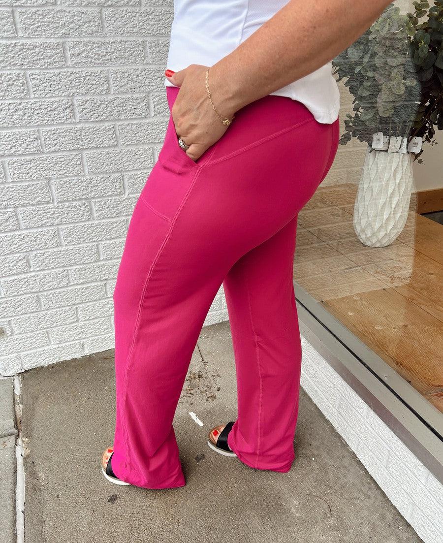 Core Straight Leg Yoga Pants in Pink-Bottoms-[option4]-[option5]-[option6]-Shop-Womens-Boutique-Store