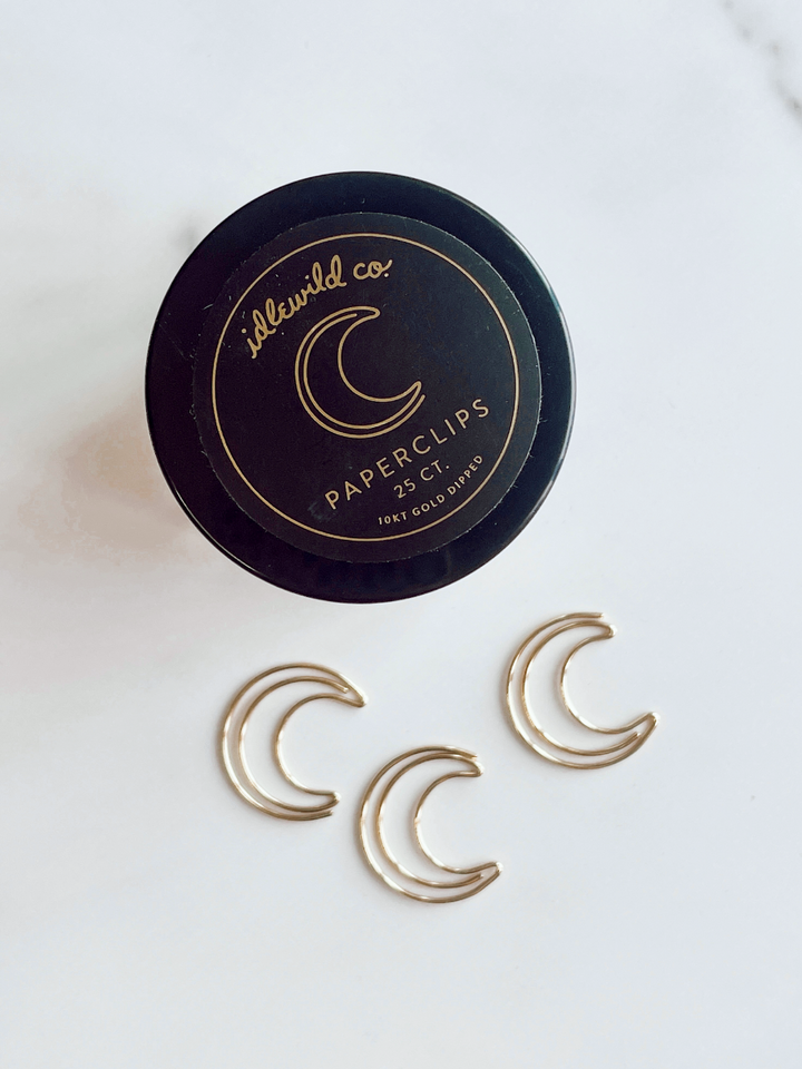 Crescent Moon Gold Plated Paper Clips-Gifts + Candles-[option4]-[option5]-[option6]-Shop-Womens-Boutique-Store